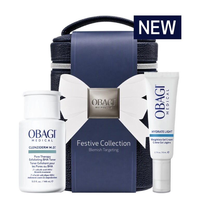 Blue bag containing pore therapy and hydrate light